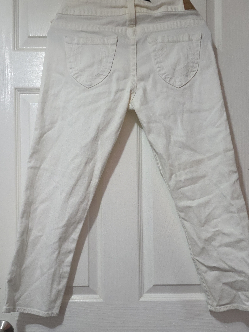 True Religion White Cropped Ankle Jeans